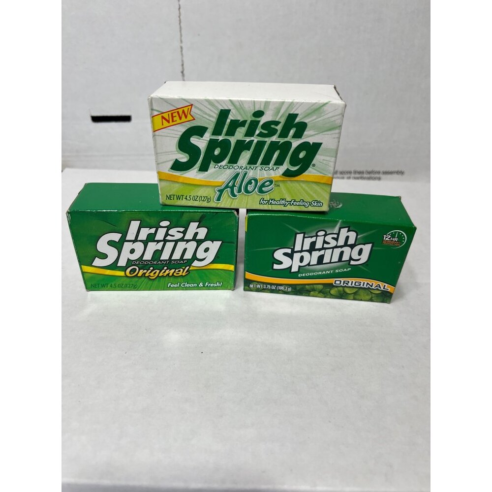 Irish Spring Original, Aloe bar soap lot of three